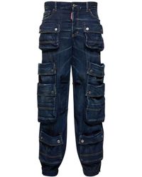 DSquared² - Low-Rise Wide Denim Cargo Jeans - Lyst