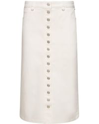 Courreges - Multiflex Cotton Denim Midi Skirt - Lyst