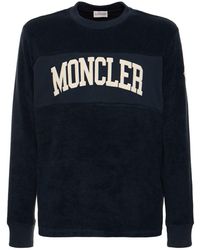 Moncler - Logo Detail Cotton Crewneck Sweatshirt - Lyst