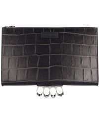 Pochette à fermeture zippée Alexander McQueen pour homme en coloris Noir Homme Sacs Porte-documents et sacs pour ordinateur portable 
