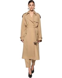 Marni Trench-Coat En Gabardine De Laine Fluide - Neutre