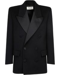 Saint Laurent - Caban Wool Tuxedo Jacket - Lyst