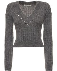 Alessandra Rich - Mohair Blend Knit Sweater - Lyst
