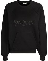 Saint Laurent - Sweatshirt Aus Baumwoll-jersey Mit Stickerei - Lyst