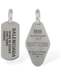Balenciaga - Boucles d'oreilles à plaques logo en laiton - Lyst