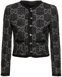 Gucci - Monogram-pattern Bouclé-texture Wool And Cotton-blend Jacket - Lyst
