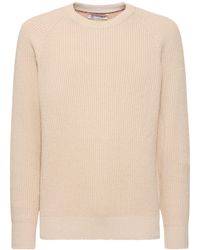 Brunello Cucinelli - Cotton Knit Crewneck Sweater - Lyst