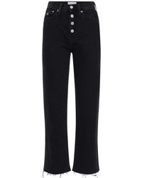 Calvin Klein Jeans Cropped De Denim De Algodón - Negro