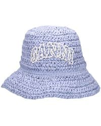 Ganni - Summer Woven Bucket Hat - Lyst