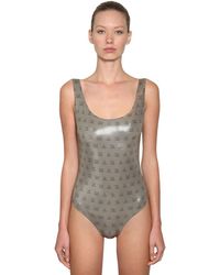 Max Mara Badeanzug Aus Lycra Mit Logo - Mettallic
