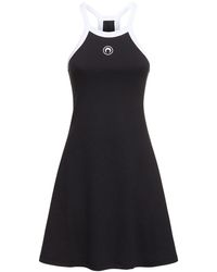 Marine Serre - Ribbed Cotton Mini Dress - Lyst