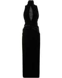 Alessandra Rich - Cutout Gathered Stretch-velvet Maxi Dress - Lyst
