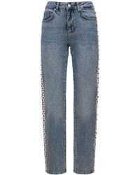 Donna Jeans da Jeans MAX&Co | Jeans Dritti In Denim Con Margherite di MAX&Co 3% di sconto in Blu 