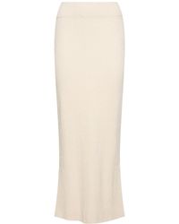 Totême - Bouclé Knit Cotton Blend Long Skirt - Lyst