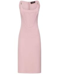 Versace - Sleeveless Satin Bustier Mini Dress - Lyst