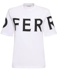 Ferragamo - T-shirt in jersey di cotone con logo - Lyst