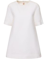 Marni - Cotton Cady Short Sleeve Mini Dress - Lyst