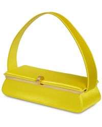 Victoria Beckham Powder Box Silk Satin Top Handle Bag - Gelb