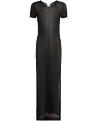 Lemaire - Shiny Viscose Column Dress W/ Slits - Lyst
