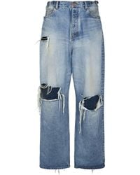 Balenciaga - Destroyed Super Large Cotton baggy Jeans - Lyst