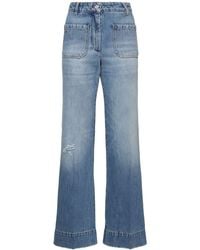 Victoria Beckham - Alina Denim Wide Camel Jean Pants - Lyst