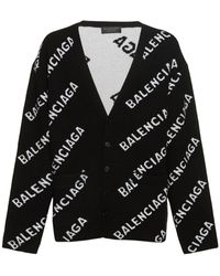 Balenciaga - Wool Blend Knit Cardigan - Lyst