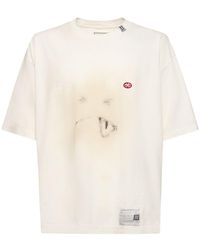 Maison Mihara Yasuhiro - Smiley Face Printed Cotton T-shirt - Lyst