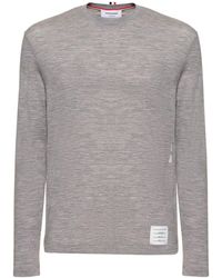 Thom Browne - Sweater Aus Wolle Mit 4 Streifen - Lyst
