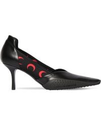 Marine Serre 50mm Moon Leather & Stretch Court Shoes - Black