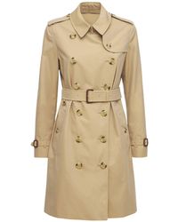 Burberry - Trench-coat Mi-long En Toile Kensington - Lyst