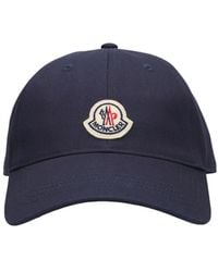 Moncler - Cappello baseball in cotone con logo ricamato - Lyst