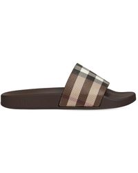 Burberry Rubber Check Slides for Men - Save 50% - Lyst