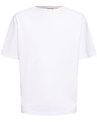AURALEE - T-shirt Aus Baumwollstrick - Lyst