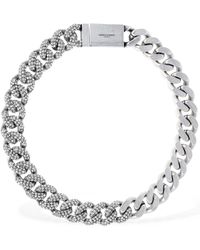 Saint Laurent - Embellished Curb Chain Short Necklace - Lyst
