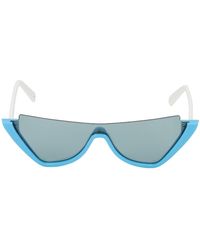 Courreges Mask Mask Acetate Cat Eye Sunglasses - Blue