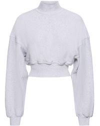 Alexander Wang - Cropped Cotton Turtleneck Sweater - Lyst