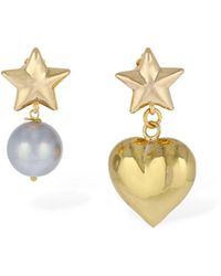 Timeless Pearly - Crystal Mismatched Earrings - Lyst