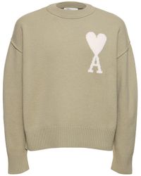 Ami Paris - Adc Felted Wool Knit Sweater - Lyst
