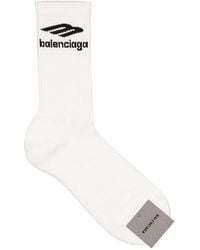 Balenciaga Socken Aus Baumwollmischung Mit Logo - Weiß