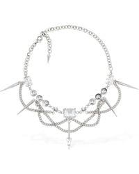 Alessandra Rich - Chain Necklace W/ Spikes & Crystals - Lyst