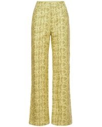 ROTATE BIRGER CHRISTENSEN Rotie Faux Leather Wide Pants - Yellow