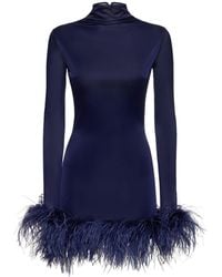 16Arlington - Luna Jersey Mini Dress W/Feathers - Lyst
