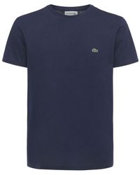 Lacoste Camiseta de jersey de algodón con logo - Azul