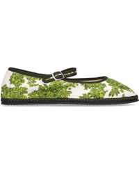 Vibi Venezia Cotton Vibi X Emilia Wickstead Loafers in Green/White (Green) | Lyst