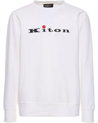 Kiton - Sweat-shirt en coton à logo col rond - Lyst