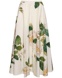 Giambattista Valli - Printed Cotton Poplin Midi Skirt - Lyst