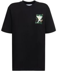 Casablancabrand - T-shirt in jersey con stampa logo - Lyst
