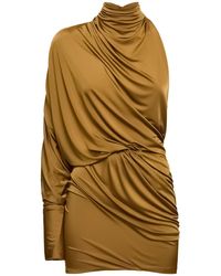Alexandre Vauthier - Draped Jersey One Sleeve Mini Dress - Lyst
