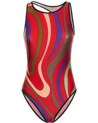 Emilio Pucci - Marmo Print Onepiece Swimsuit - Lyst