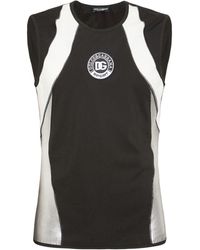 Dolce & Gabbana Lace Handbag With Dg Logo in Black for Men Mens Clothing T-shirts Sleeveless t-shirts 